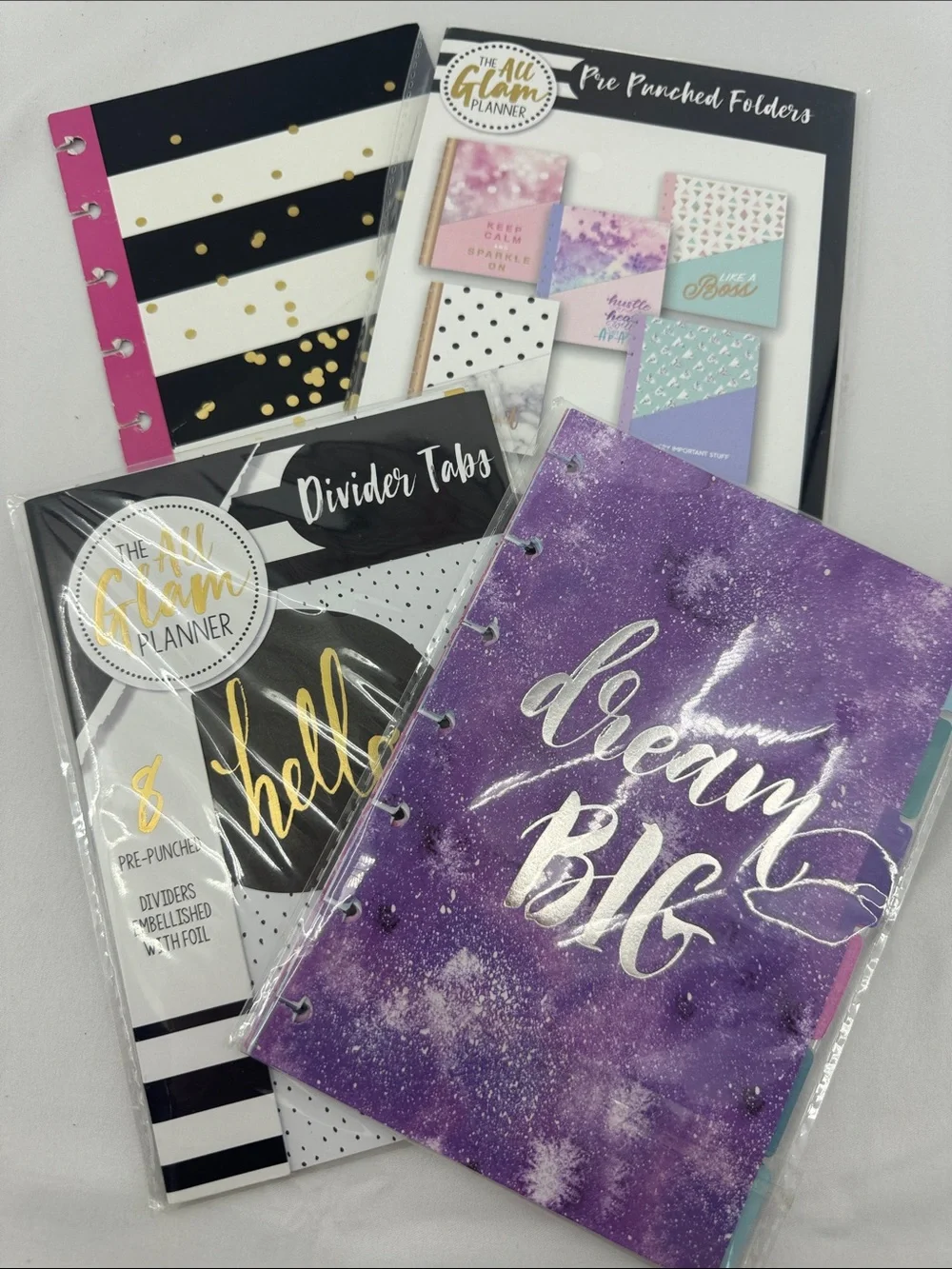 Bundle of Happy Planner Disc Bound Mini Colorful Dividers, Tabs, Folders